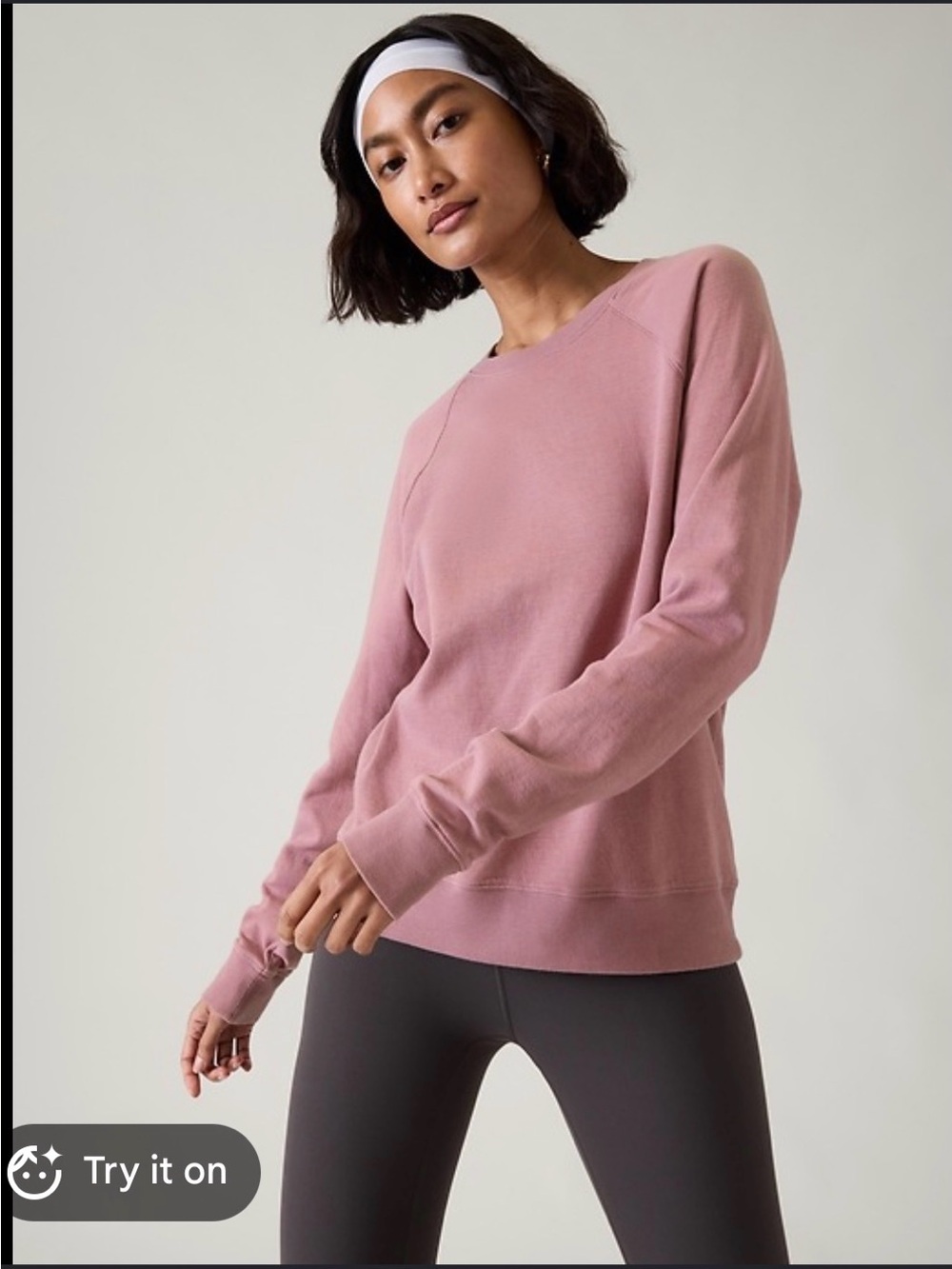 Athleta Sundown Sweatshirt in Mauve‎ Pink